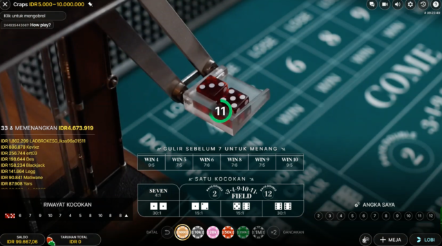 Permainan kasino langsung biasanya mengalokasikan jangka waktu tertentu bagi pemain untuk memasang taruhan mereka